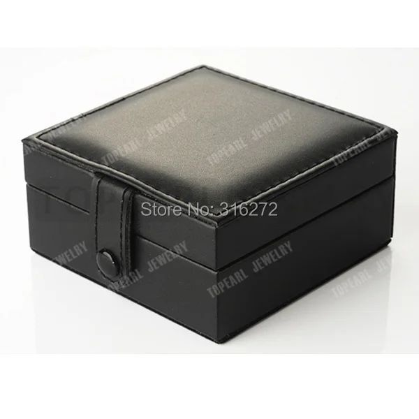 Topearl Jewelry Black Leather Pocket Watch Box, Pack Gift Box LWBOXin