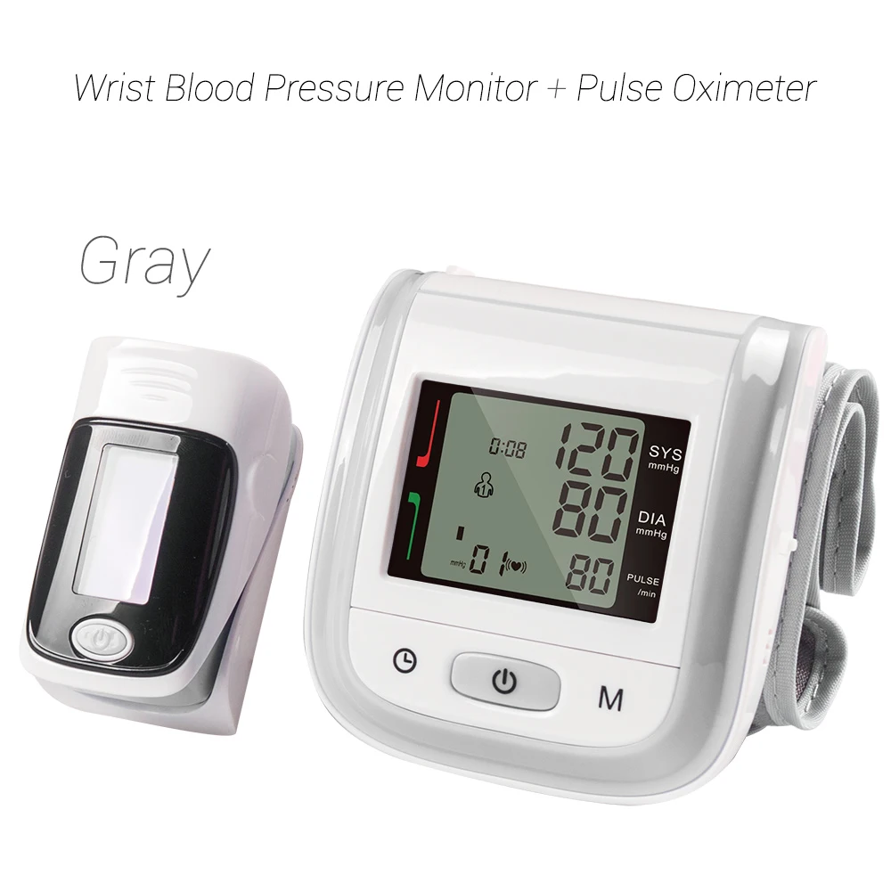 Yongrow Пальчиковый Пульсоксиметр и наручные часы монитор кровяного давления цифровой наручные Измеритель кровяного давления с семейным здоровьем