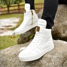 AGUTZM 2018 Hot Men Boots Fashion Warm Winter Men shoes Autumn Leather Footwear For Man New High Top Casual Shoes Men Q130 цена AGUTZM 2018 Hot Men Boots Fashion Warm Winter Men shoes Autumn Leather Footwear For Man New High Top Casual Shoes Men Q130 цены онлайн