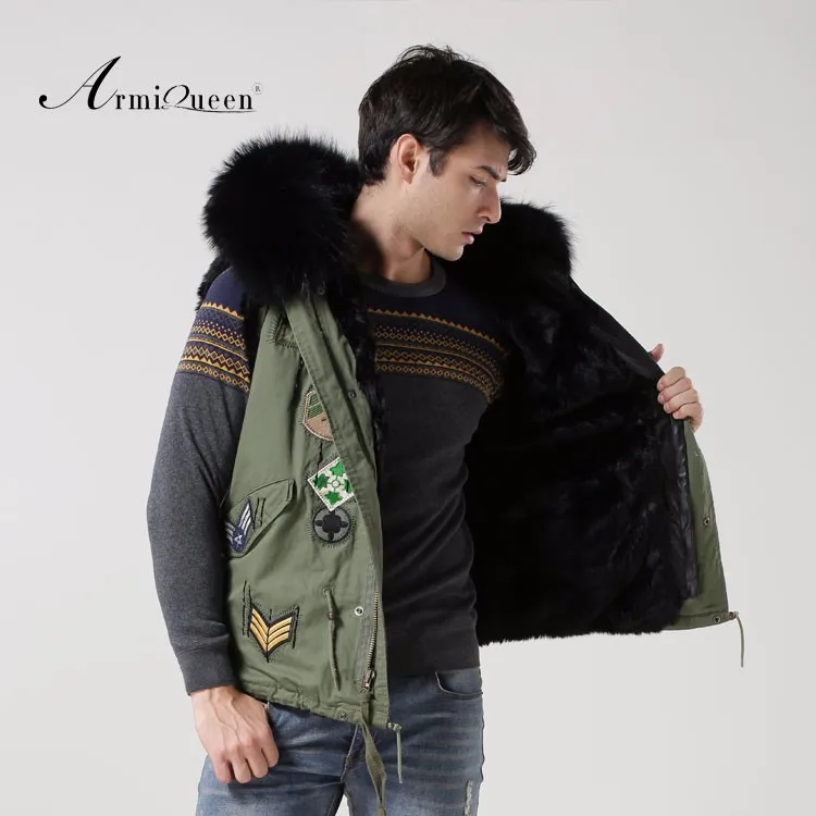 Новая модная меховая Большая куртка-жилет с капюшоном мужской значок бисером зимний меховой жилет мужской