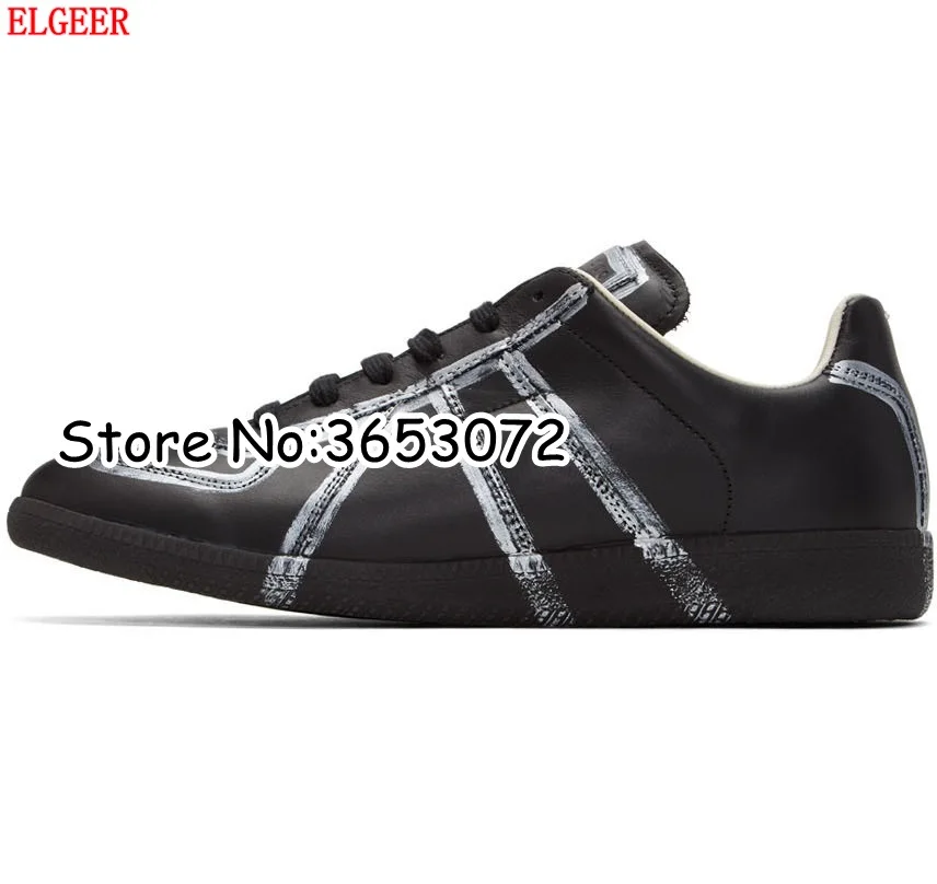Hottest Man Printed Leather Genuine Low Top Flats Shoes Patchwork Mixed Color Sneakers Casual Suede Leisure |