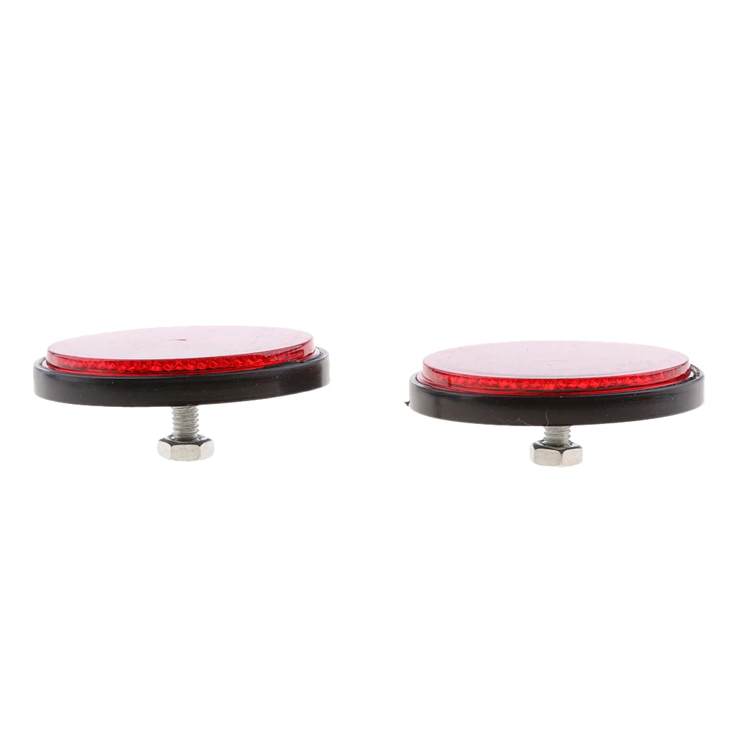 Red & Orange Round Reflectors Reflective Universal for Motorcycle Dirt Bike Car Accessories
