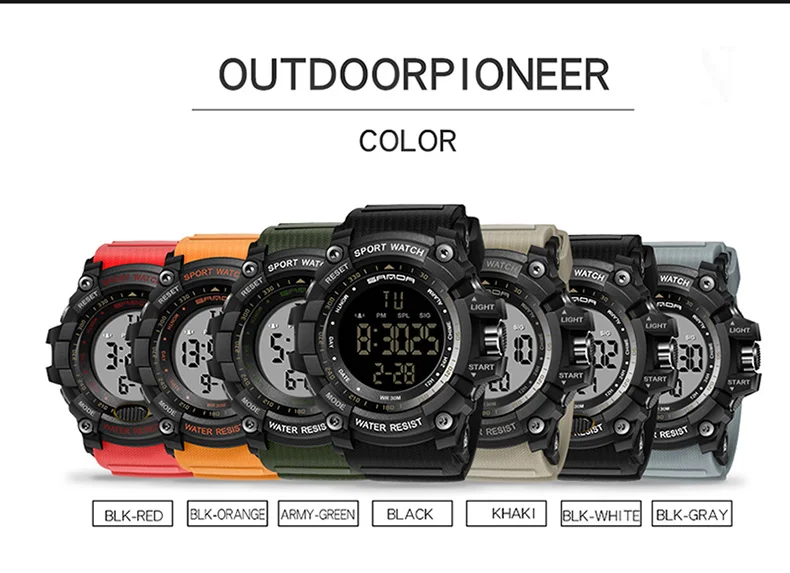 SANDA новые мужские спортивные часы для скалолазания лучший бренд электронные цифровые часы светодиодный водонепроницаемые мужские часы