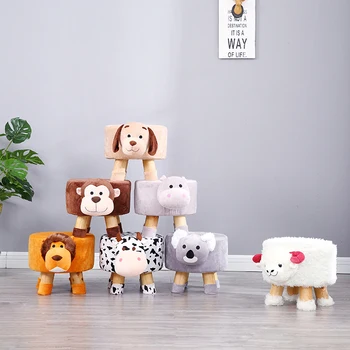 

Creative fashion stool children cartoon stool adult round pier sofa stool solid wood shoes bench
