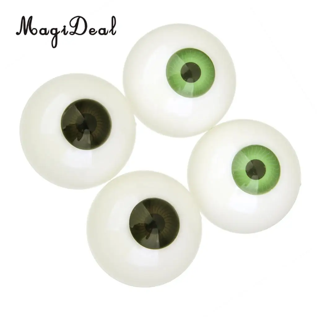 MagiDeal 2 Pairs Plastic Half Round Hollow Eyeballs 30mm for Doll Animal Mask Skull Halloween Prop DIY Craft Toys
