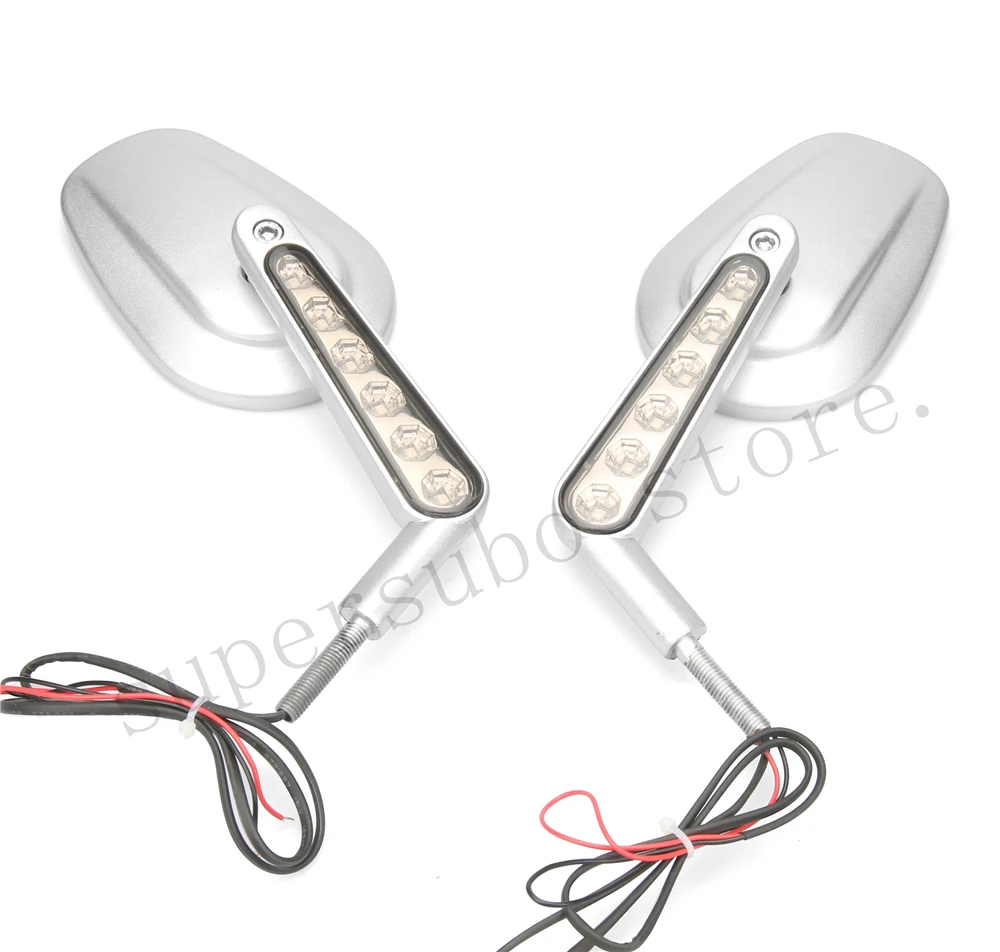 Motorcycle Silver Rear View mirror harley v road Left & Right Mirrors