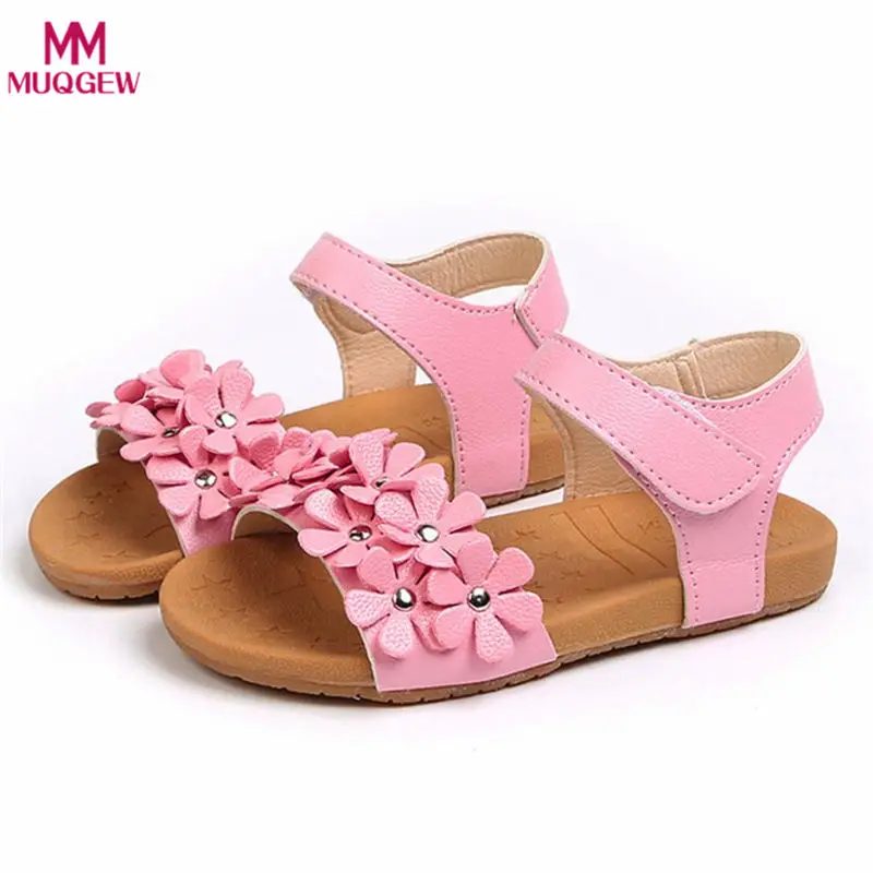 

MUQGEW Children Girls Summer Beach Toddler Baby Girl Floral Sole Kids Children Princess Shoes sandalet
