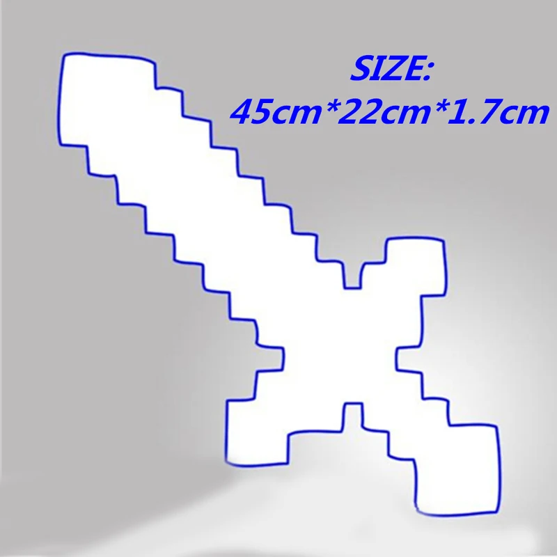 

Random pattern color design Size 45cm Blue Diamond Sword Soft EVA foam toys sword Gray Pickaxe For Children