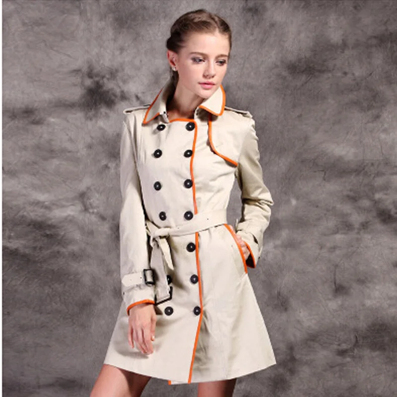 2014 spring and autumn classic plaid british style clothing medium-long outerwear female | Женская одежда