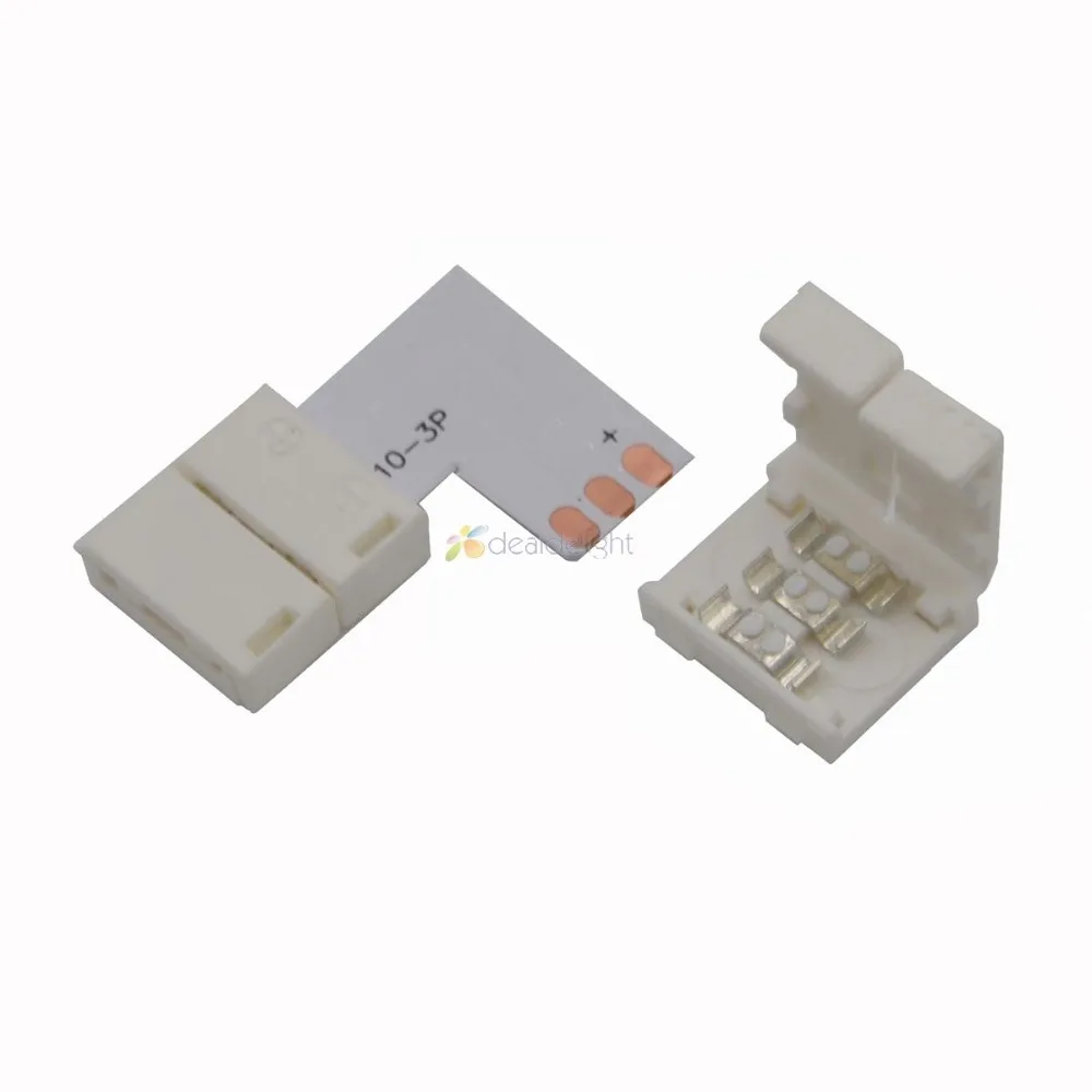 5pcs/lot 10mm 3PIN L type / X type / T shape No Soldering connector For 3 PIN ws2811 ws2812B LED