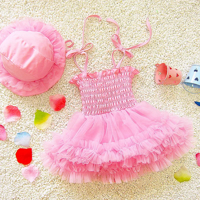 

Kid Swimwear Girl Two-Piece Suits Children Swimsuit Bowknot Bathing Suit Lace Beachwear Little Girls Swim Wear With Swimming Cap