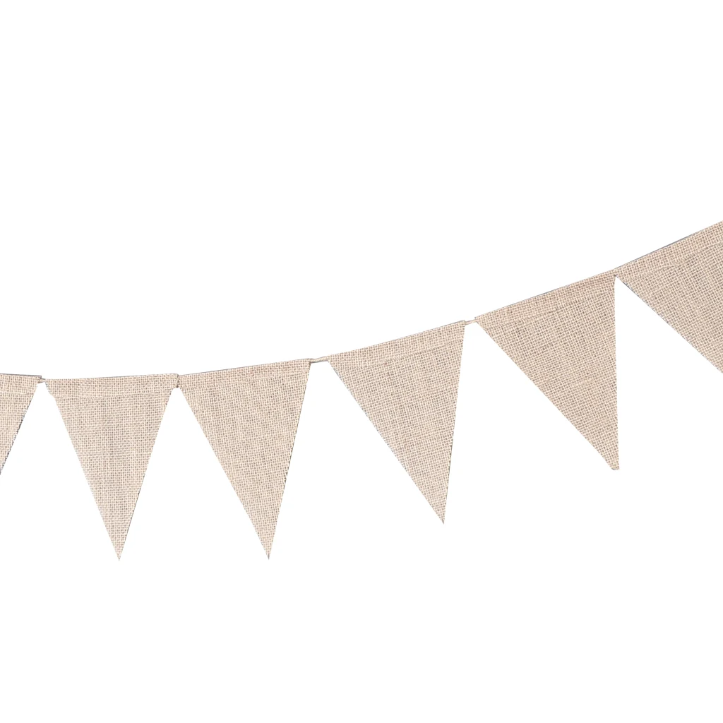 9.8ft Burlap Bunting Banner DIY Party Garland  Hanging Decoration Wedding Birthday Baby Shower Favors 