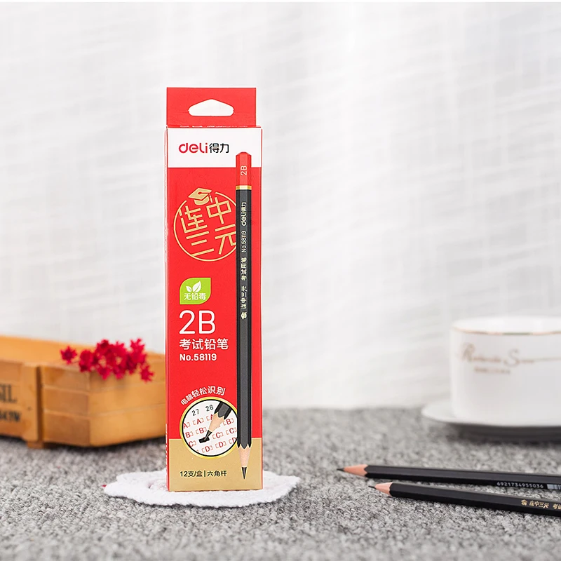 DELI Examination Pencils Answer Card 2B Pencil специальный деревянный карандаш для учеников