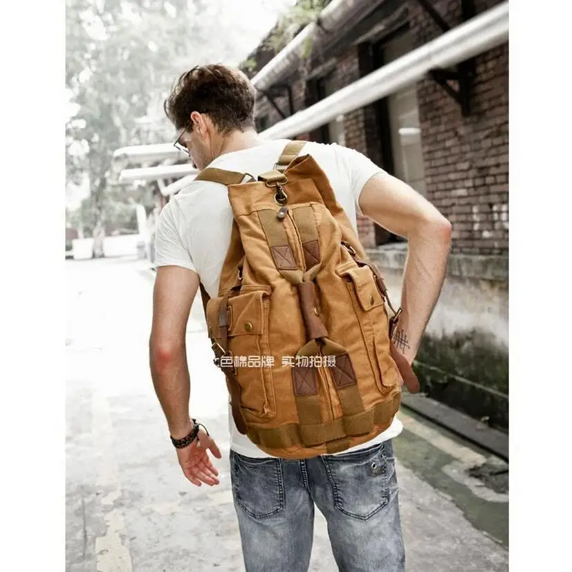 High Quality Men Backpack Zipper Solid Men's Travel BagsBackpacks Canvas Bag mochila masculina bolsa school bags