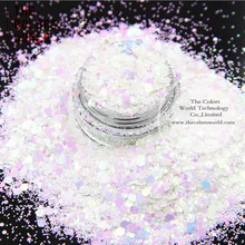 TCI04-H1 перламутровые детали белый голубой свет цвета блёстки шестиугольные формованные Блестки для дизайна ногтей DIY и украшения праздника