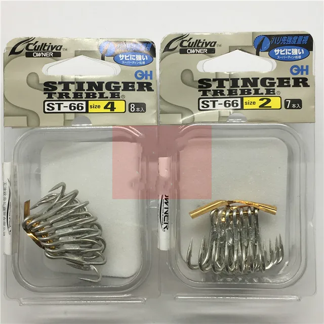 OWNER Treble Hooks ST-66 High Carbon Steel Strong Squid Ocean Fishhooks  Round Triple Barbed Hooks Big Dragging Power Anzol Pesca