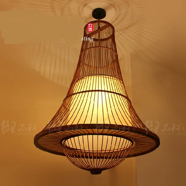 

Southeast Asian retro style restaurant club projects living room handmade bamboo pendant lights LO72613