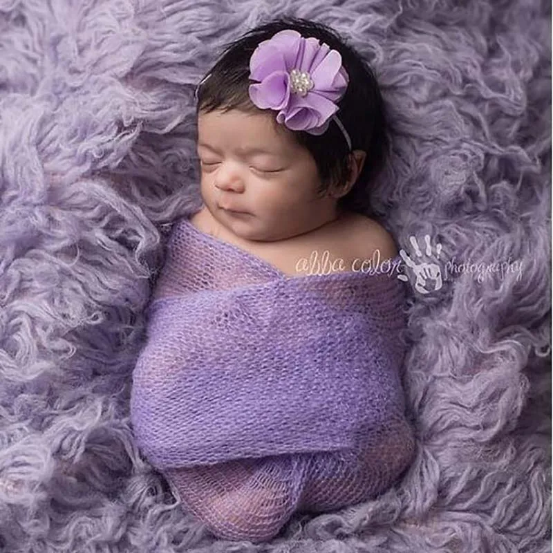 40*60 см Маленькие новорожденные фотографии реквизит одеяло обертывание s стрейч вязать обертывание младенческой фото обертывание s ткань аксессуары