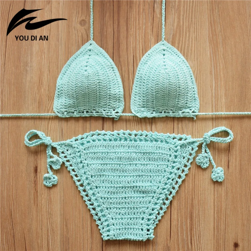 Buy 2016 Knitted Swimsuit Sexy bikini set Swimwear