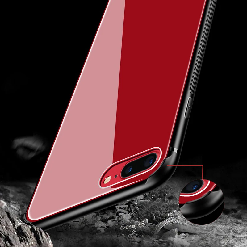 Чехол из закаленного стекла PhoneX для iPhone X 6 7 8 plus роскошная гибридная задняя крышка