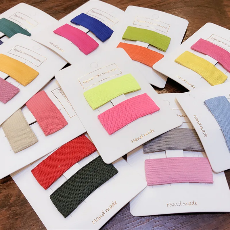 

1 Pair Korean Fashion Temperament Princess Cute Colorful Fabric BB Clip for Girl Baby Simple Beautiful Hairpins Hair Accessories