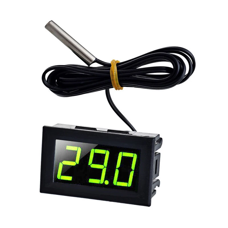 

Yellow Green Light DC 5 - 12V 0.56" Tester Digital Thermometer Sensor -50-110 Celsius Temperature Gauge Green LED