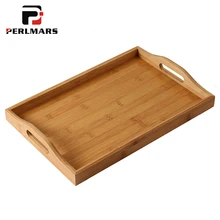 Японский стиль краткое бамбуковое деревянное кунг-фу чайный сервиз аксессуары чайный лоток ручной работы Водонепроницаемая чайная тарелка фруктовая выпечка большое блюдо
