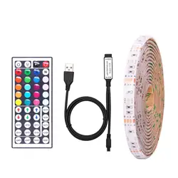 USB Светодиодная лента Водонепроницаемая 5050 SMD RGB DC 5V Гибкая светодиодная лента освещение для ТВ фонового освещения Комплект cutable светодиод