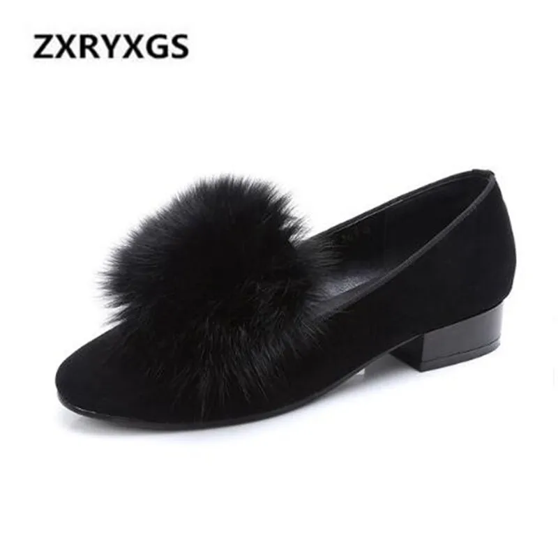 

2018 New Autumn and Winter Black Pointed Genuine Leather Shoes Woman Comfortable Soft Women Warm Shoes Large Size Fashion Shoes