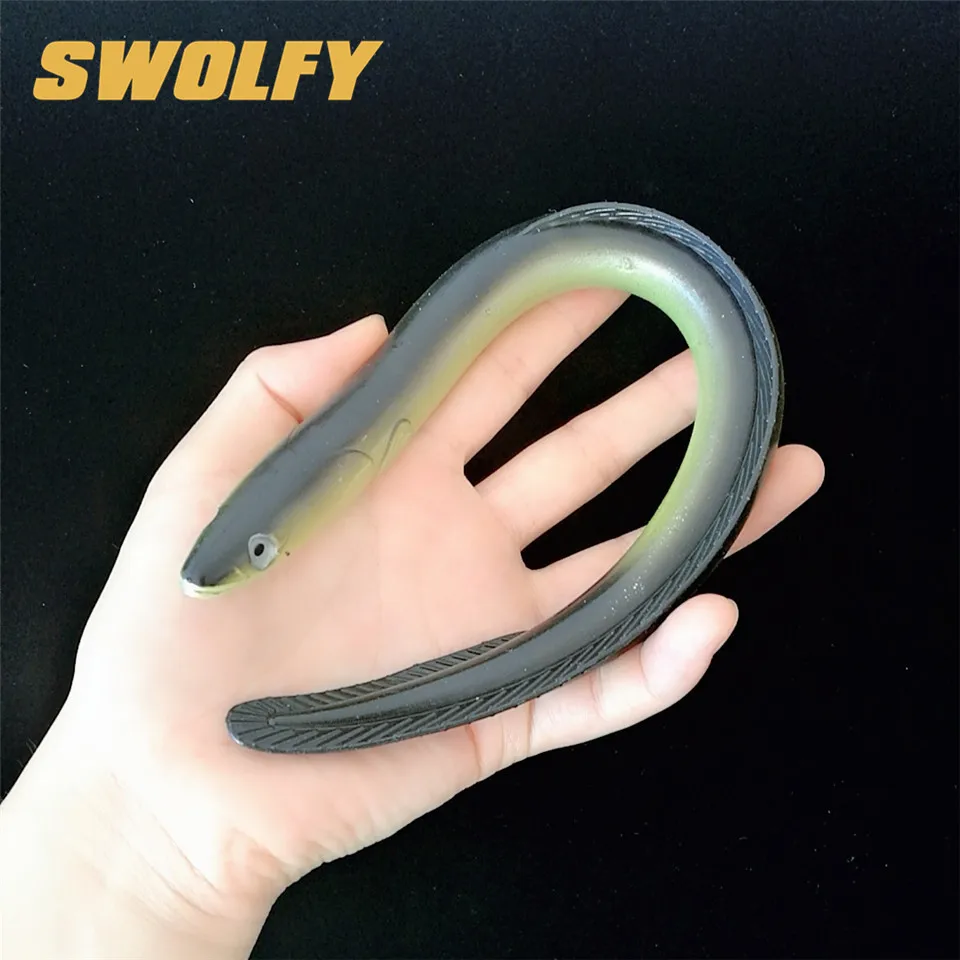 Swolfy 5 шт., силиконовая резиновая Мягкая приманка для угря, 30 см, 57,3 г, мягкая плавающая приманка, Аксессуары для рыбалки, большие мягкие рыболовные снасти