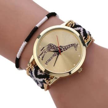 

woman National Wind Weave DIY giraffe Bracelet Watch 9#