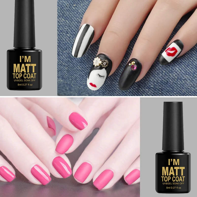 Channy матовый лак для ногтей прозрачный клей Топ гель топ Nail Art ультафиолетовый