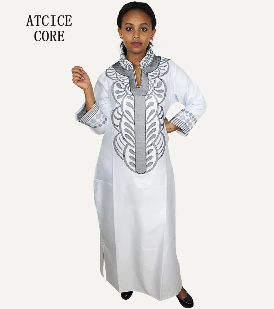 african fashion style African New Bazin Embroidery Dresses Long Dress Without  Scarf Soft Material LA066 african couple outfits