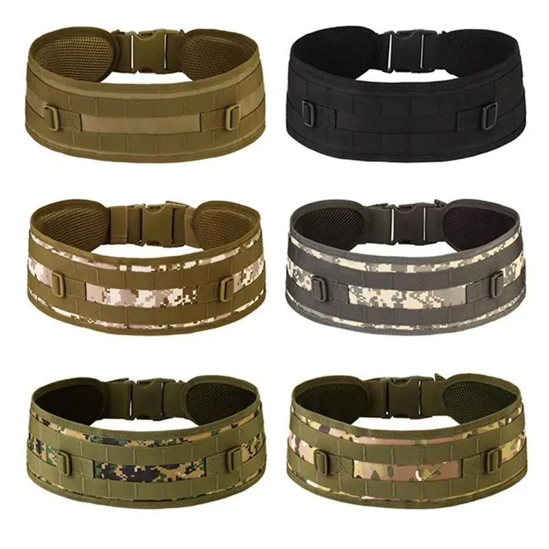 None Outdoor Army Military Camouflage MOLLE Belt Girdle Outer Waist Padded Multi-Use Equipment CS Airsoft Combat Wide Belts | Спорт и