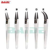 Антистатические Керамические наконечники локоть нержавеющая сталь tweezers ручка пинцет прямой направленный прецизионный Пинцет термостойкий