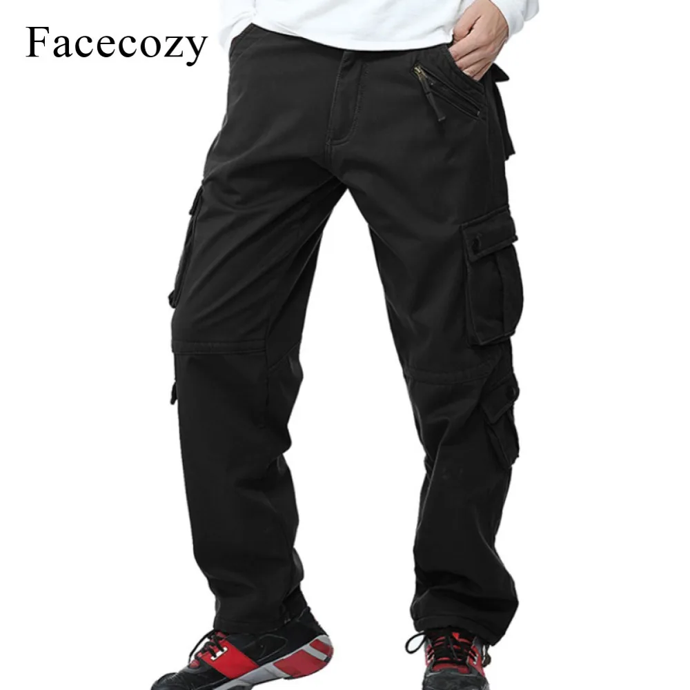 Facecozy мужские брюки карго с несколькими карманами на зиму 2019 уличные флисовые
