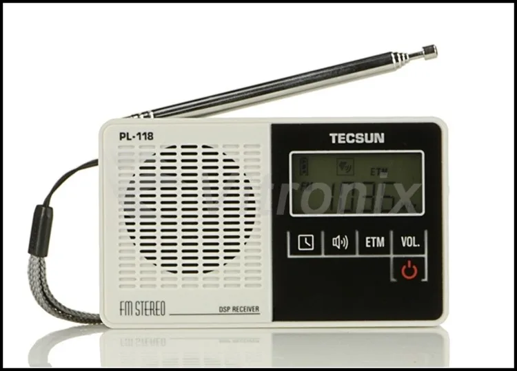 Горячая Tecsun PL-118 DSP FM стерео радио ETM Часы Будильник профессиональный приемник Черный радио FM Y4142A