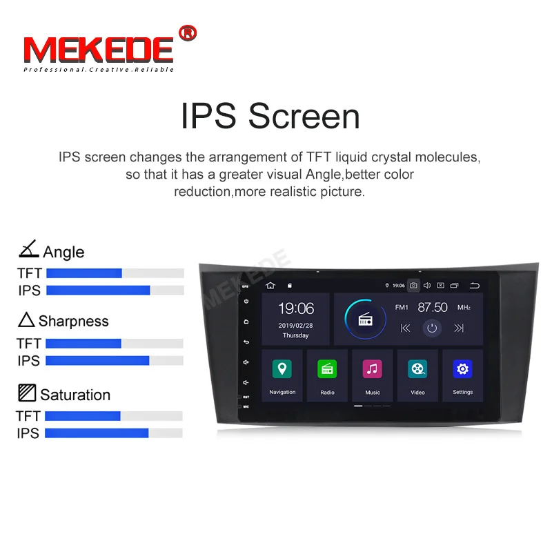 Sale Mekede DSP IPS Android 9.0 quad core Car DVD Player GPS For Mercedes/Benz/E-Class/W211/E200/E220/E300/E350 with 4G wifi BT 4