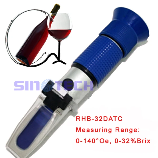 Лучшее качество Brix Wine0-140Oe, 0-32% рефрактометр Брикса RHB-32DATC(синий захват
