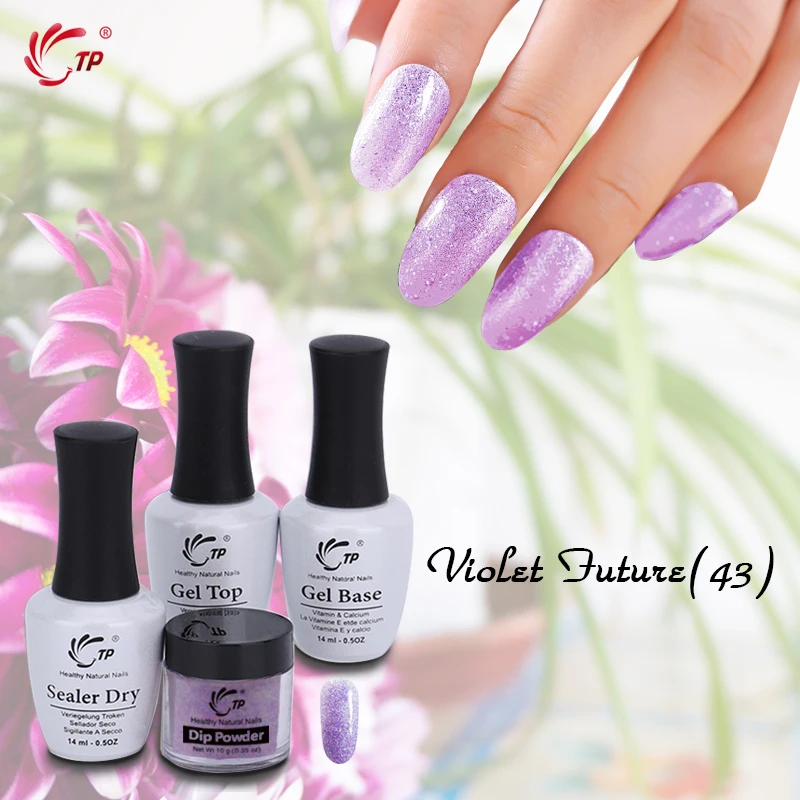 

TP 10g Dipping Powder Kit Gel Top Sealer 14ml No Lamp Cure Dip Powder System Bling Nails art Factory Price With High Quality diy