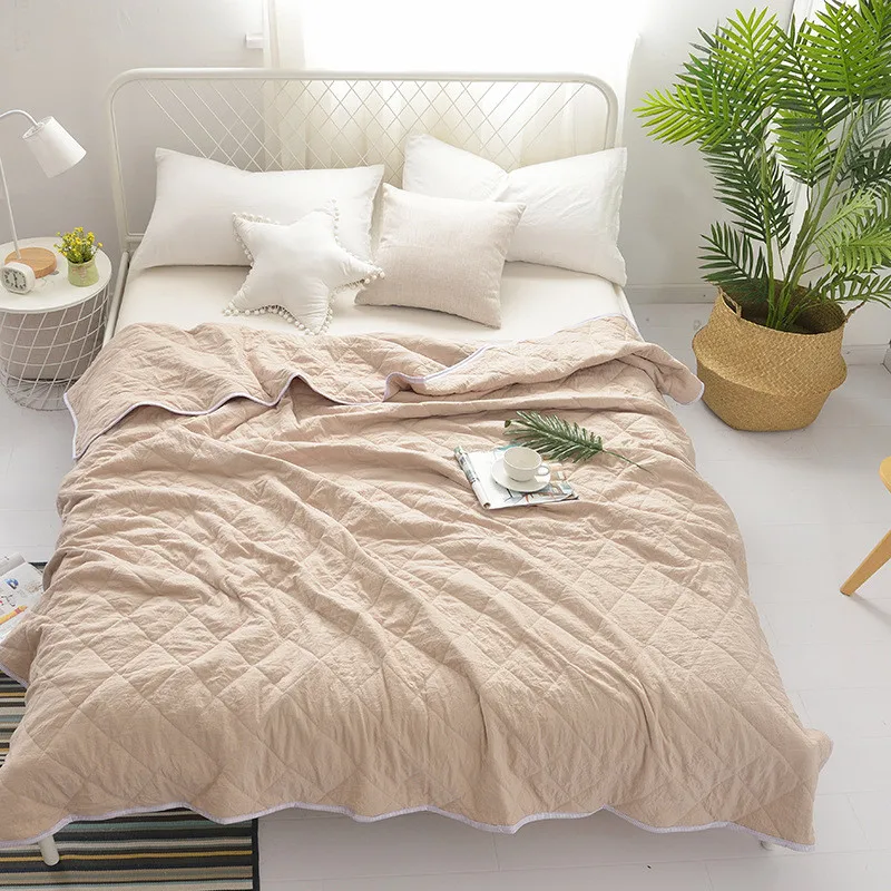 

HomeTextile Solid Plai Printed Washable Comforter Soft Lightweight Bed Cover Duvet Cover Bed Blanket Warm Bedspread Summer Quilt