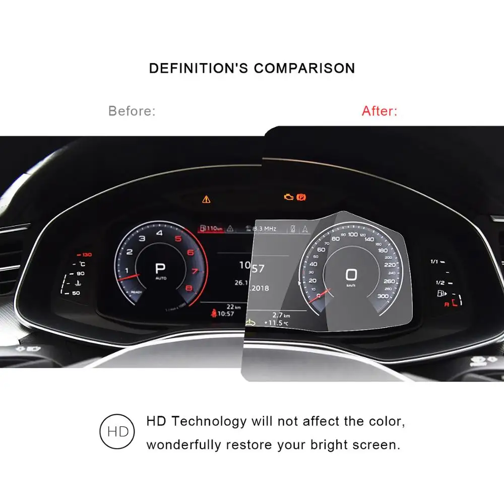 Online RUIYA screen protector für Audi A6 A7 Q8 LCD instrument panel bildschirm, 9H gehärtetem glas schutz schutz vor täglichen schäden