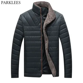 

Winter Brand Men Stand Collar Jacket 2018 Casual Thicken Warm Fleece Edge Jackets Coats Mens Qulited Cotton Down Jacket Outwear