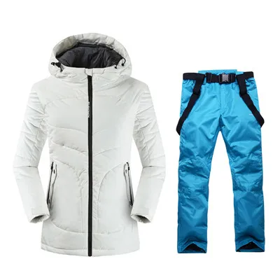 Водонепроницаемая лыжная куртка для сноуборда и брюки, ветрозащитная одежда для женщин, зимняя одежда, длинный лыжный костюм для женщин - Цвет: color6