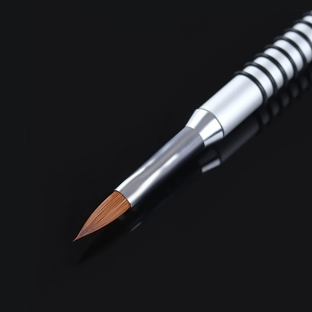 Tignish 1 шт. 4# ручка для рисования ногтей цветок акриловая кисть для рисования куницы серебристая металлическая кисть 4 ногти искусство 3D Ручка инструменты для маникюра «сделай сам»
