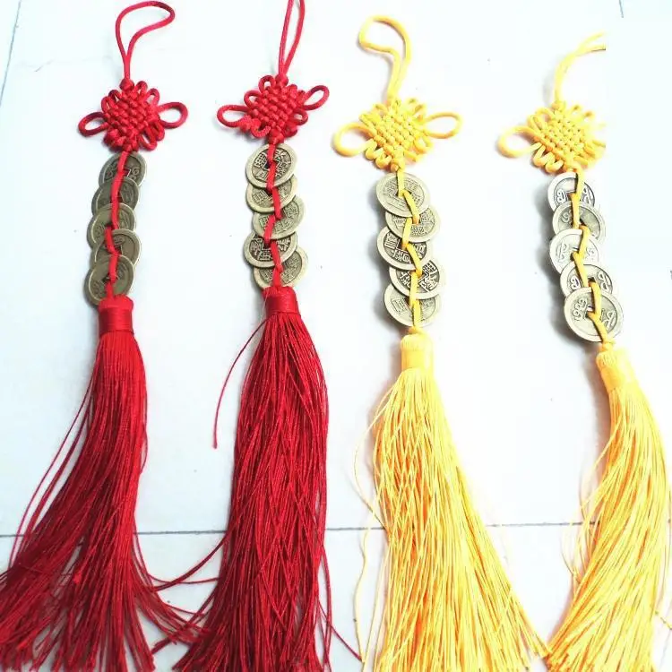 Ancient Coin Lengthened Chinese Knot Bon Voyage Feng Shui Lucky Coins