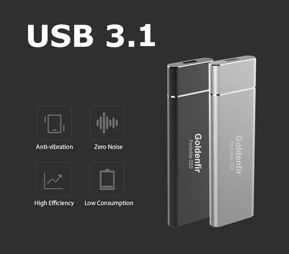 Goldenfir новейший товар портативный SSD USB 3,1 64 Гб внешний твердотельный накопитель для бизнеса и частной