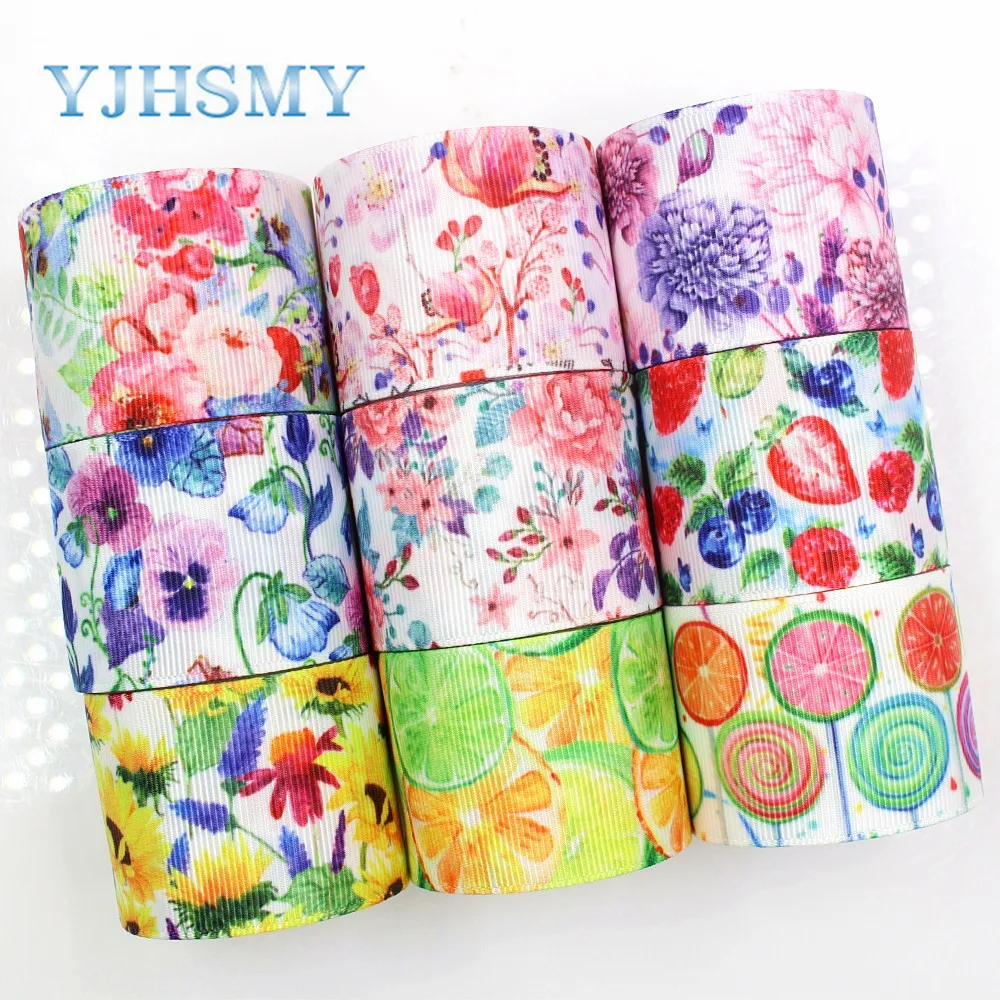 

YJHSMY G-18716-620,38 mm 5 Yards Cartoon Printed grosgrain ribbons,DIY handmade Hair accessories Material wedding gift wrap