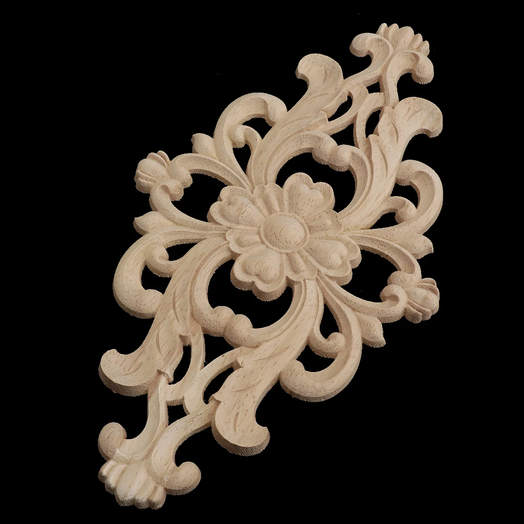 Wooden Carved Corner Applique Frame Furniture Craft Cabinet Corner Onlay Mouldings Handcraft Decor