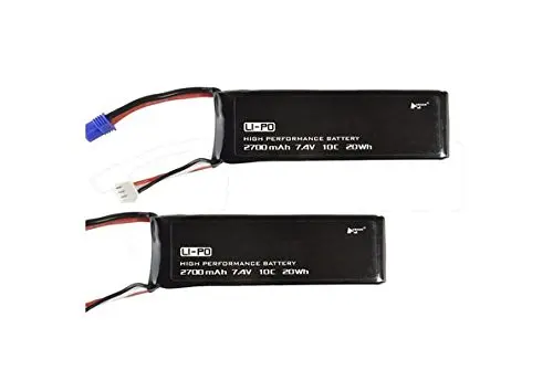 

2pcs * EBOYU Lipo Battery 7.4V 2700mAh 10C For Hubsan H501S X4 FPV RC Quadcopter Drone Parts